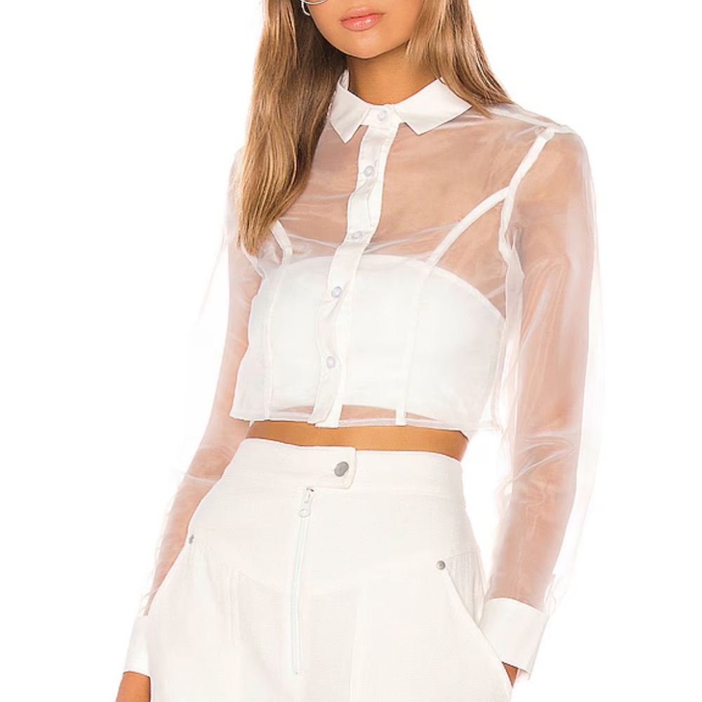 Superdown Helena Button Up Top in White - NWT